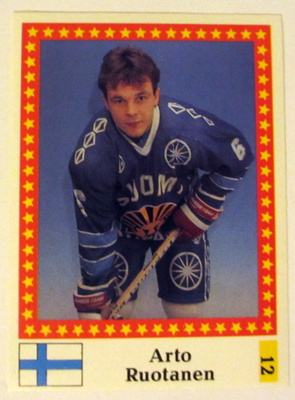 ARTO RUOTANEN Maajoukkue Blank Back Semic stiker 91-92