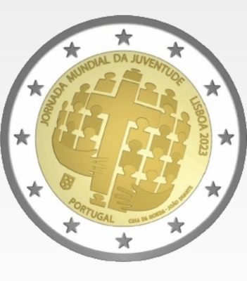Portugali 2023 2 euro CC world youth day unc