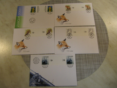 Ahvenanmaa 5 kpl FDC kirjeitä.2000-2004