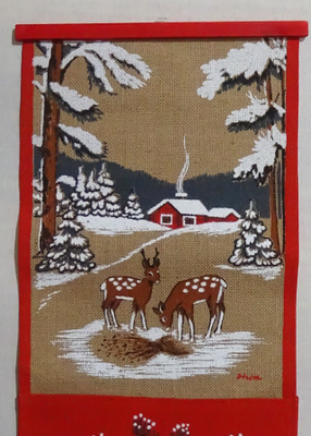 Vintage joulutaulu - Bambit - tasku korteille