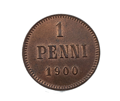 1 penni 1900 - hienokuntoinen!