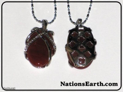 Oval Shaped Pendant, Red Agate Gemstone (No.3) *NEW*
