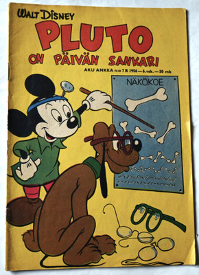 Aku Ankka 7B  1956 Pluto päivän sankari
