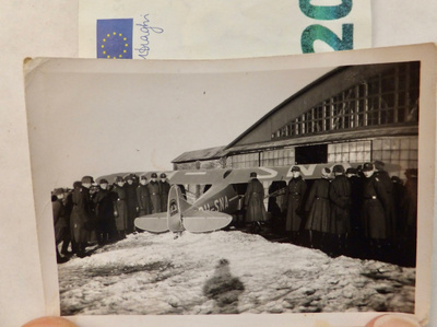 VANHA Valokuva Sotilaat Lentokone 1930-l