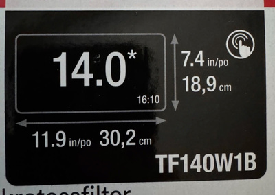 3M Black  Privacy Filter 14" (16:10) -tietoturvasuoja