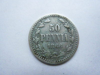 50 penniä 1866 hopeaa