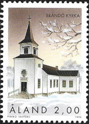 Åland 1996  Brandön kirkko  2,00 mk ** LaPe 119