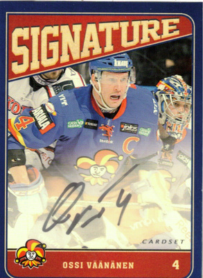 2013-14 Cardset OSSI VÄÄNÄNEN Jokerit signature nimmari