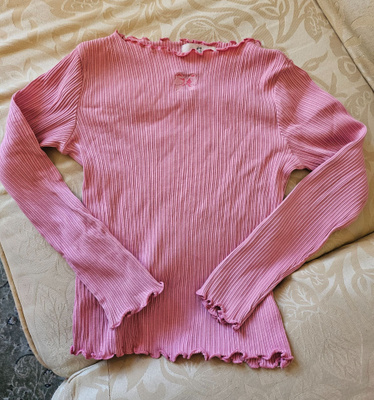 Pinkki ribbipaita rusetilla, 134/140