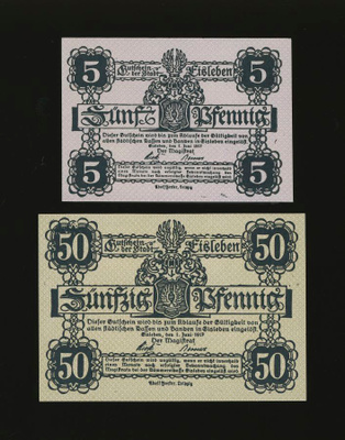 Saksa Notgeld 5, 50 Pfennig, Eisleben 1.6.1917