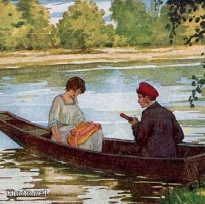 RAKKAUS / Rakastunut pari ruuhessa. 1910-l.