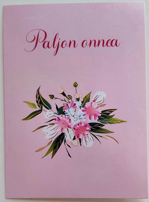 "Puna-valkoinen kukkakimppu"-KULKEMATON POSTIKORTTI