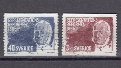 Ruotsi 1966 Fa 580A, 581 Kaksikamarinen parlamentti 100v.