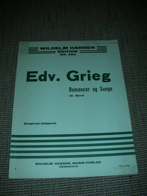 Nuottikirja Edv. Grieg: Romancer og Sange