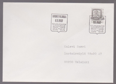 HÄMEENLINNA 8.5.1987 TAVAST EX-87 ERIK.LEIMA KUORI M75 1.70M