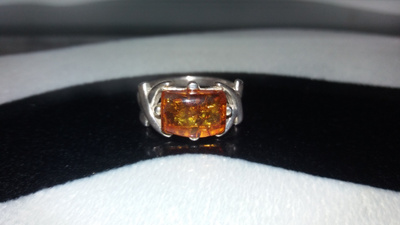 Hopea meripihka amber sormus 925