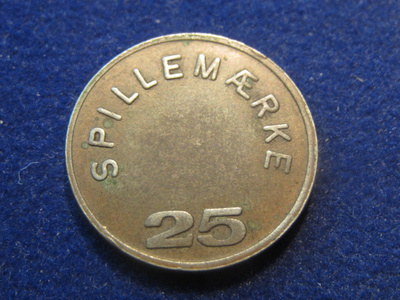 Spillemärke25. Pelikonepoletti- Arcade token. Tanska-Denmark
