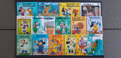 Walt Disney Postimerkkejä ** 16 kpl