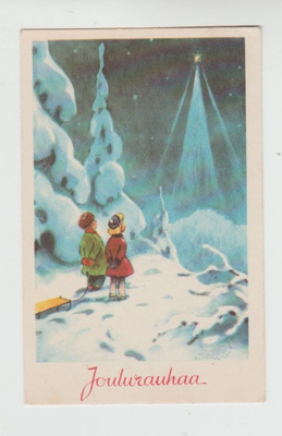Postikortti, JOULU, vanha 1950-luku, Postileima RUTAVA