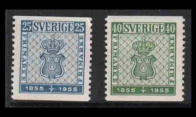 Ruotsi 402-3 ** Postimerkki 100v (1955)