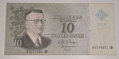 10 Markkaa 1963 Litt. A tahti K0154831