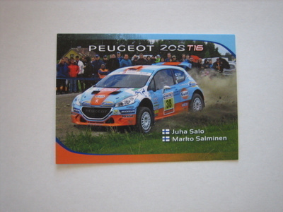 Peugeot rallikortti 19 B: Peugeot 208 T16 R 5 - Juha Salo