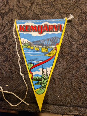 Kemijärvi vintage pieni kangasmerkki