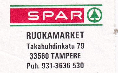 Tampere, Ruokamarket , SPAR  s17
