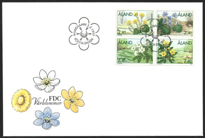 FDC Åland 1997  ÅV 5  Kevätkukkia  LaPe ÅL 120-123