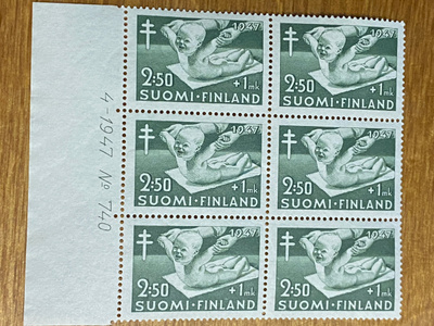 TUB 1947 2,50MK+1MK NUMERO KUUSILO**