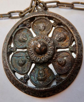 VANHA Kaulakoru Riipus Norja? Design 1900-l Pronssia