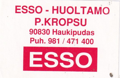 Haukipudas, P. Kropsu, ESSO - huoltamo   2/8