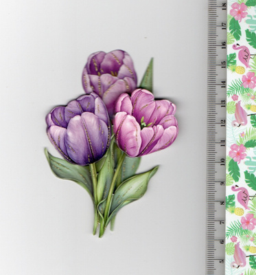 3D KORTTIKUVA °°~KAUNIIN LIILAT TULPPAANIT~°° /Kimalle (87)