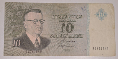 10 Markkaa 1963 ilman Litt I8761545