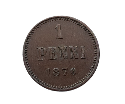 1 penni 1876 - hyväkuntoinen!