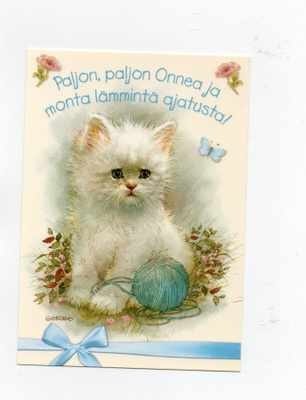 Kissa & Lankakerä...°°PALJON ONNEA....°° -KORTTI / Giordano