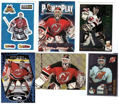 6 x MARTIN BRODEUR Devils, Erikois Ym. Kortteja