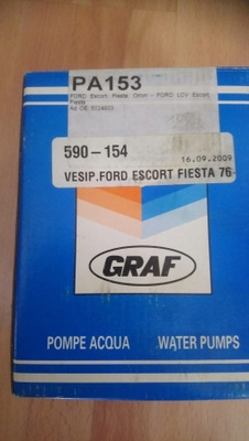 Ford Escort, Fiesta, Orion Vesipumppu GRAF PA153, 590-154