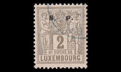 Luxemburg 36aD o Virkamerkki 2 C (12½) vihertävänoliivi (