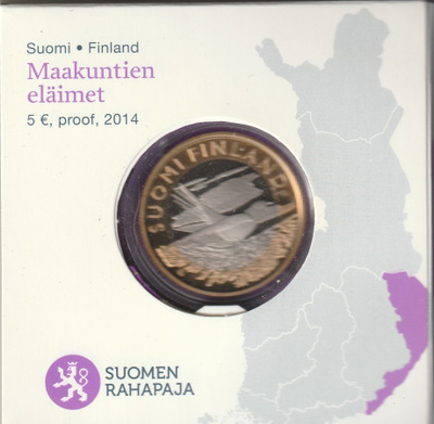 MAAKUNTIEN ELÄIMET 5€ PROOF2014  YHT.3 KPL
