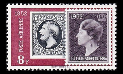 Luxemburg 493 * Postimerkki 100v 8 Fr (1952)