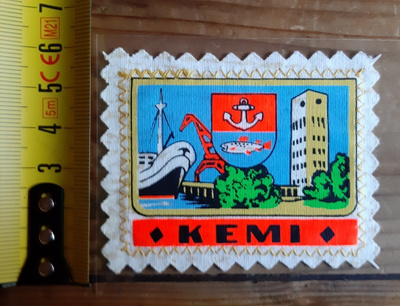 Kemi vintage kangasmerkki