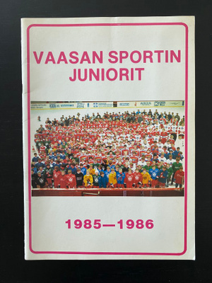 Vaasan Sportin Juniorit kausikirja kaudelta 1985-1986