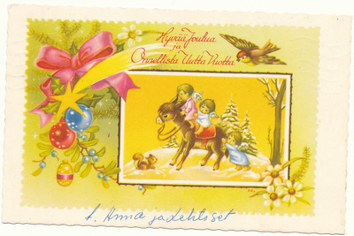 Pikkuenkelit-vanha kortti(leima Kaleva)