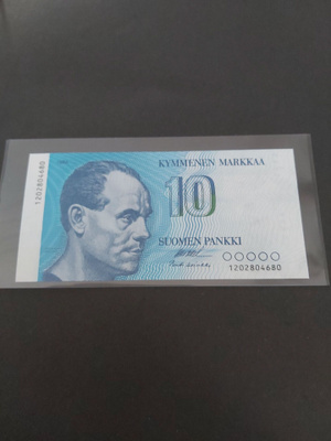 Pakka sileä 10mk seteli 1986