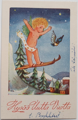 Vanha Uuden Vuoden postikortti