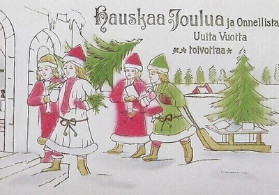 Joulukulkue Joulukortti