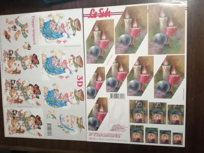 2kpl 3d Korttikuva-arkkia A4 Joulu