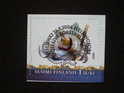 Omakuvamerkki LaPe 3I - Orkidea 2004 FDC-leimattuna