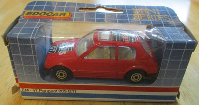 Peugeot 205 1.6 GTi Hatchback 3 door Red 1986 Edocar 1:64